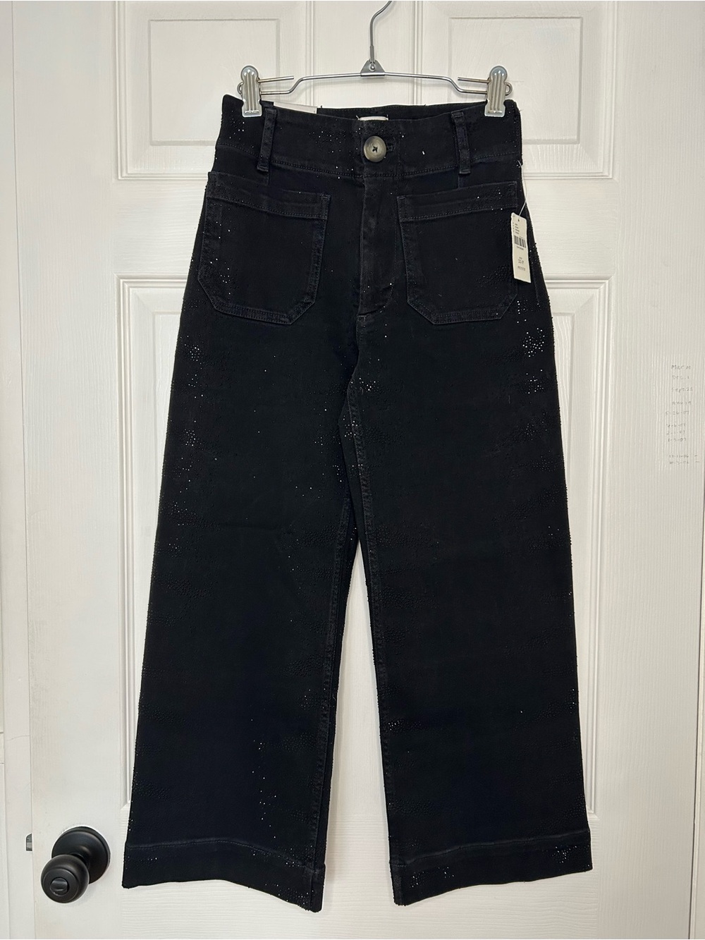Maeve Colette Sparkle High-Rise Wide-Leg Cropped Jeans - Picture 6 of 16